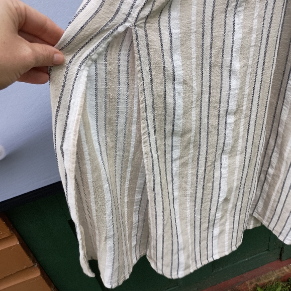 NWT Tribal Jeans linen rayon blend white tan striped dress size XS - Picture 3 of 8